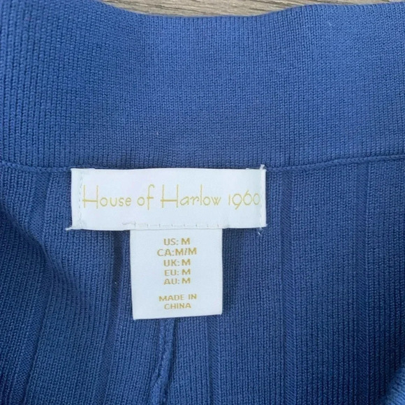 House of Harlow 1960 Ribbed Knit Two Piece Pant Set - Size M - Blue - NWT - Picture 6 of 12